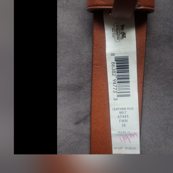 Authentic I Coach, Logo-Plaque belt, Brown, 38" - Picture 4 of 6